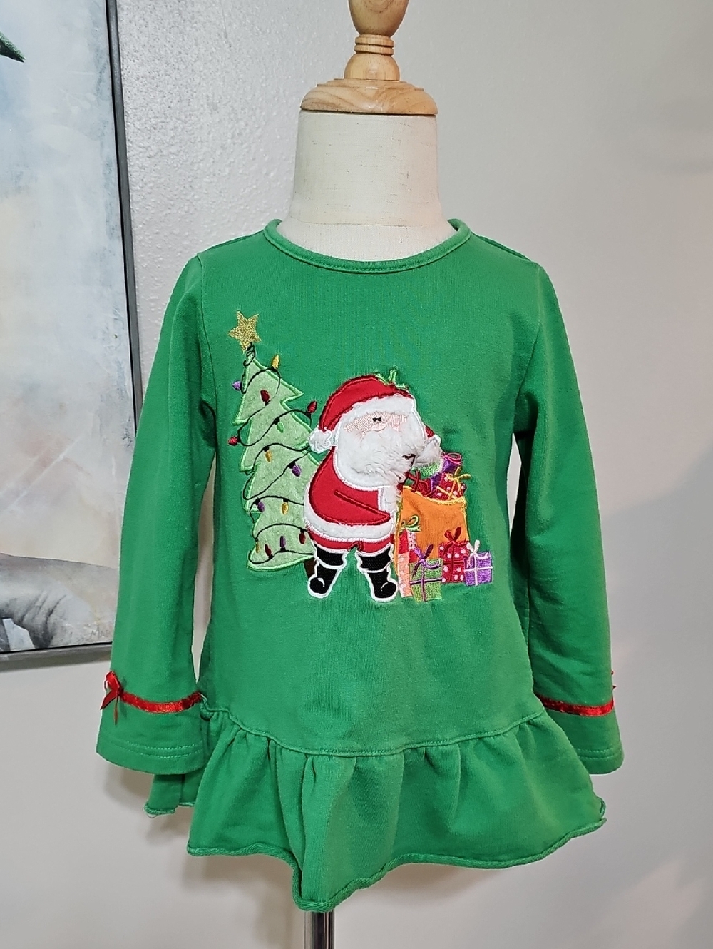 3 for $20 🎄 Copper Key Santa & Christmas Tree Ruffle Dress 4T